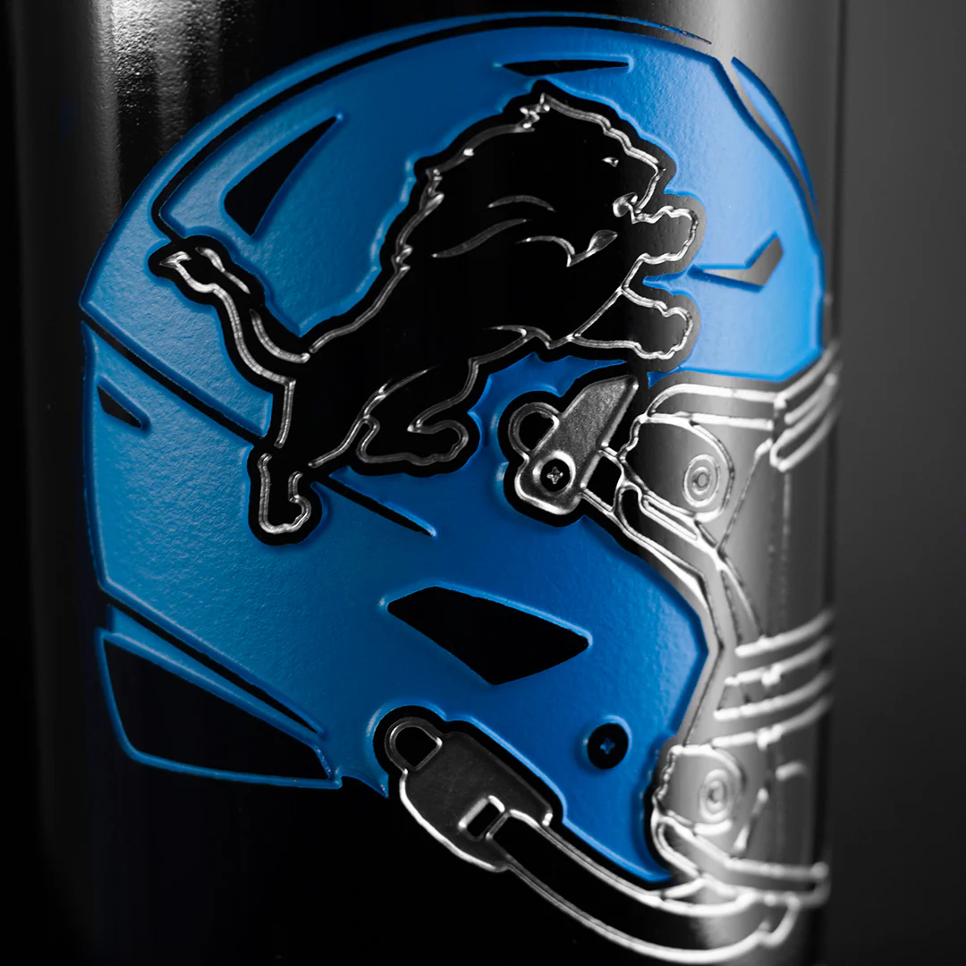 Detroit Lions Limited Edition Collection 3 Etched Wine - Image 2