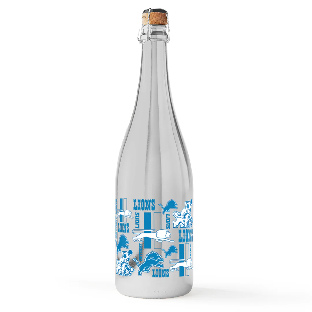 Detroit Lions Logo Evolution Metallic Silver Bubbly - Image 3