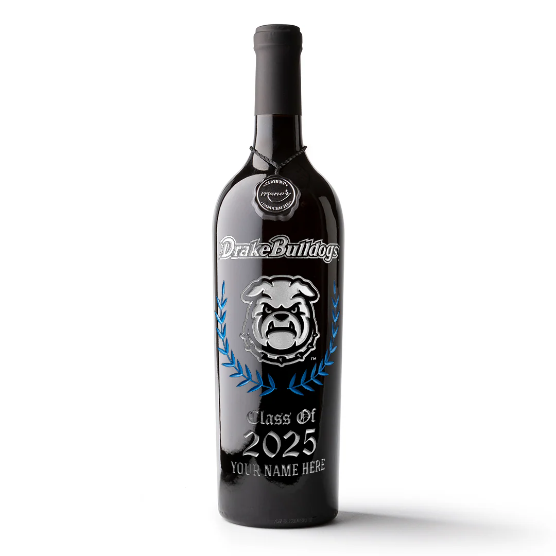 Drake University Custom Alumni Etched Wine - Image 3