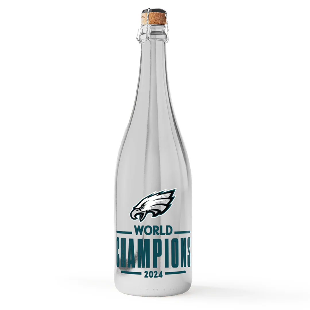 Eagles 2024 World Champions Metallic Silver Bubbly