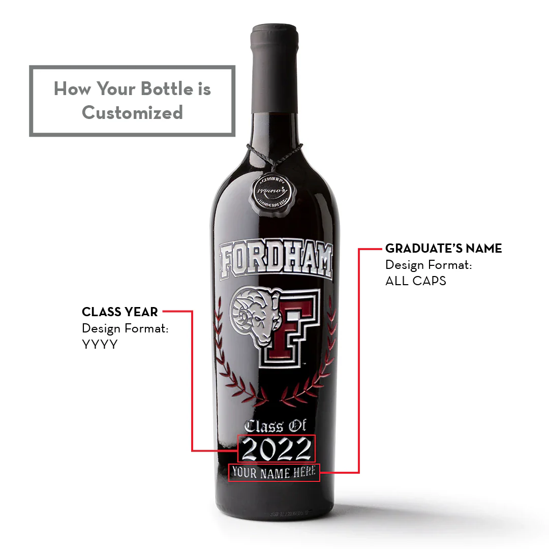 Fordham University Custom Alumni Etched Wine - Image 4