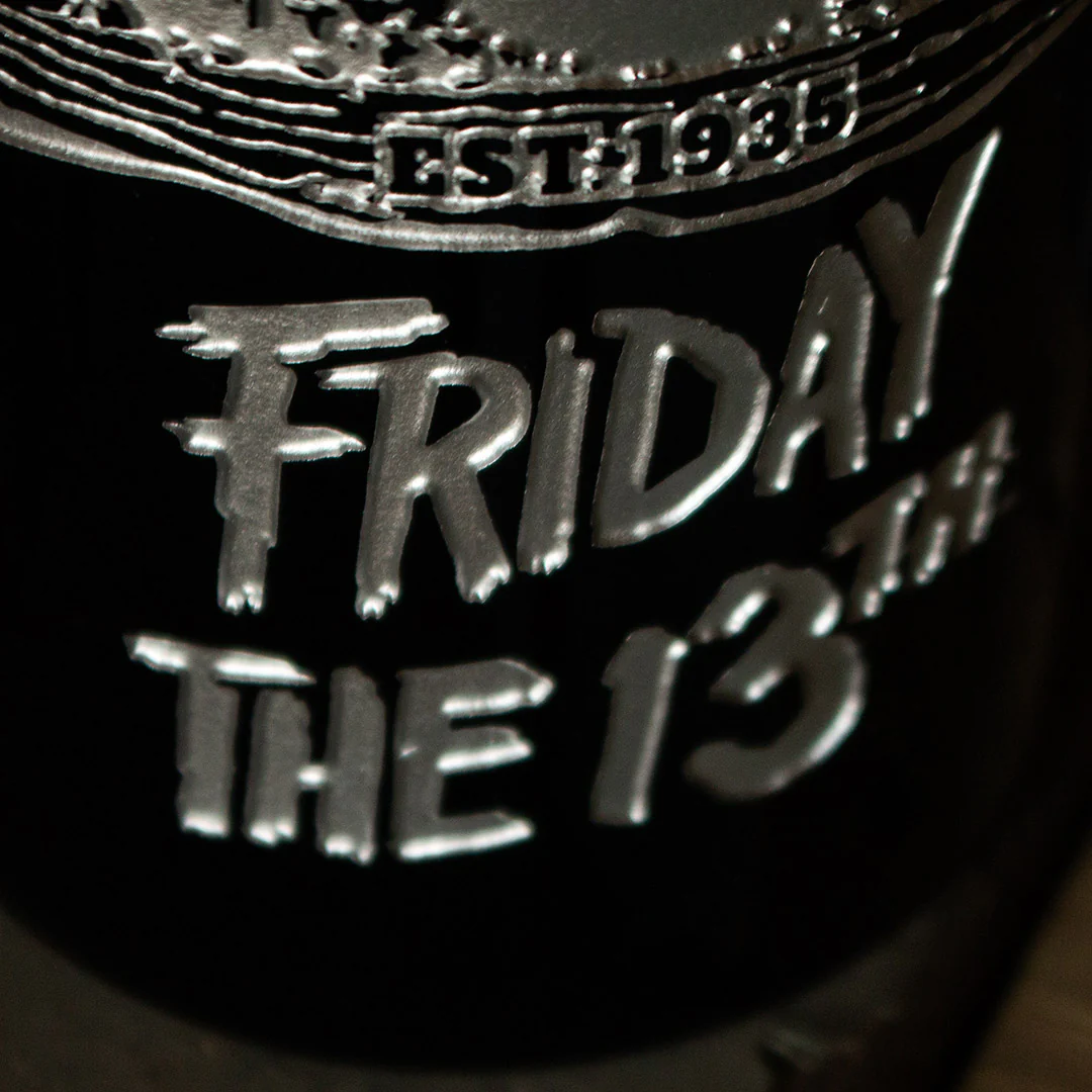 Friday the 13th Camp Crystal Lake Sign Etched Wine - Image 4