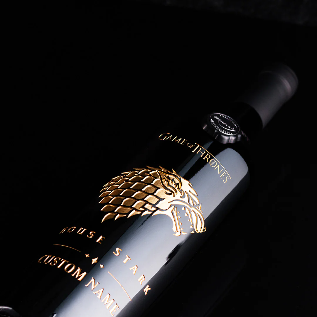 Game of Thrones House Stark Custom Name Etched Wine - Image 5