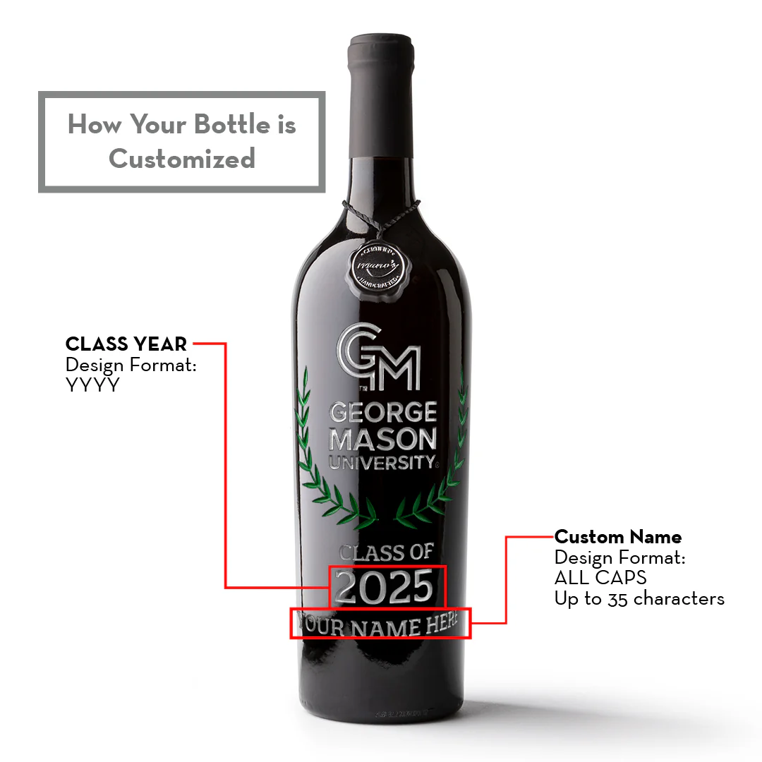 George Mason University Custom Alumni Etched Wine - Image 4