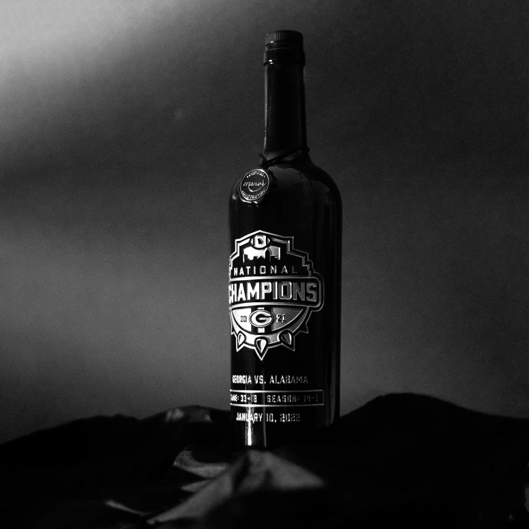 Georgia 2021 National Champions Logo Etched Display Bottle - Image 2