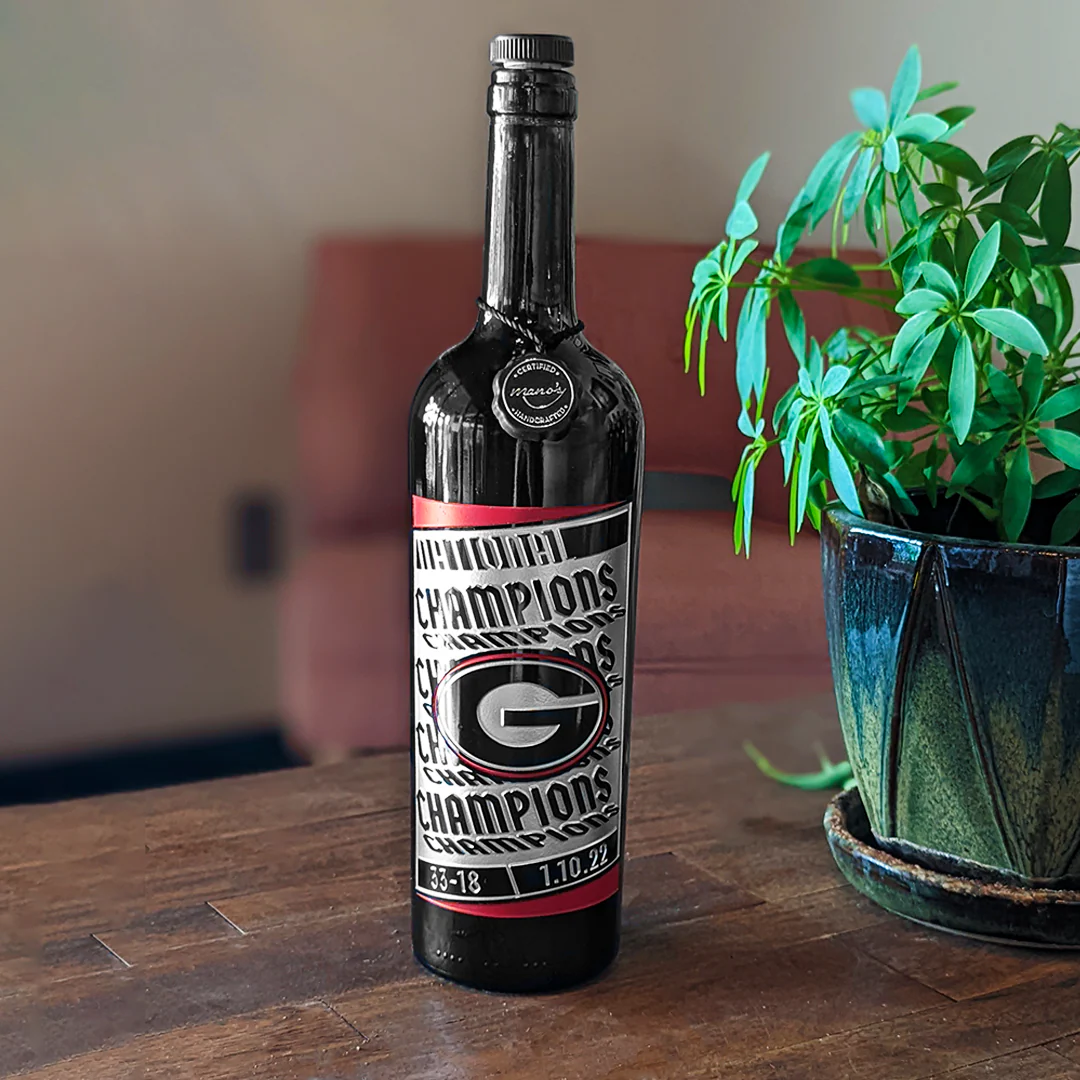 Georgia 2021 National Champions Poster Etched Display Bottle - Image 4