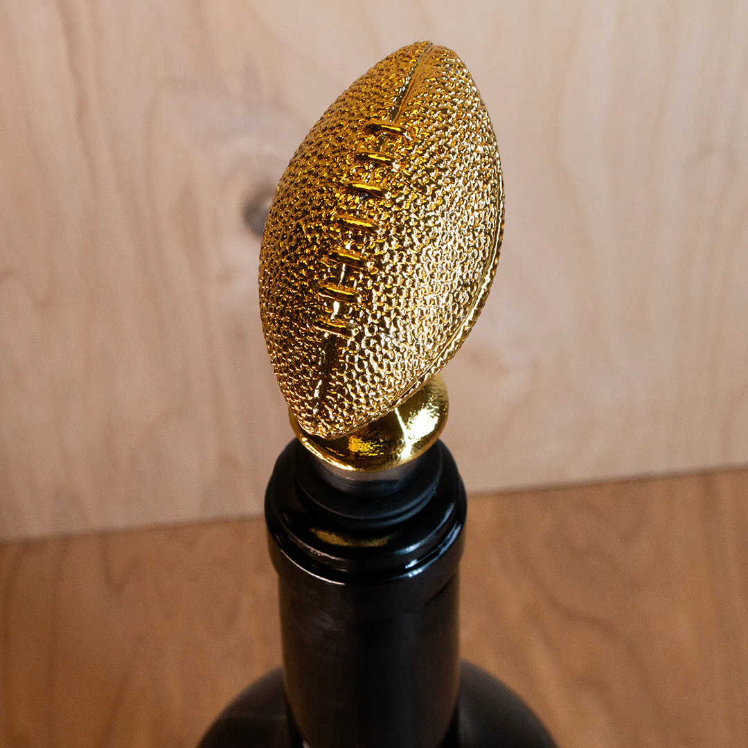 Gold Football Wine Stopper - Image 3