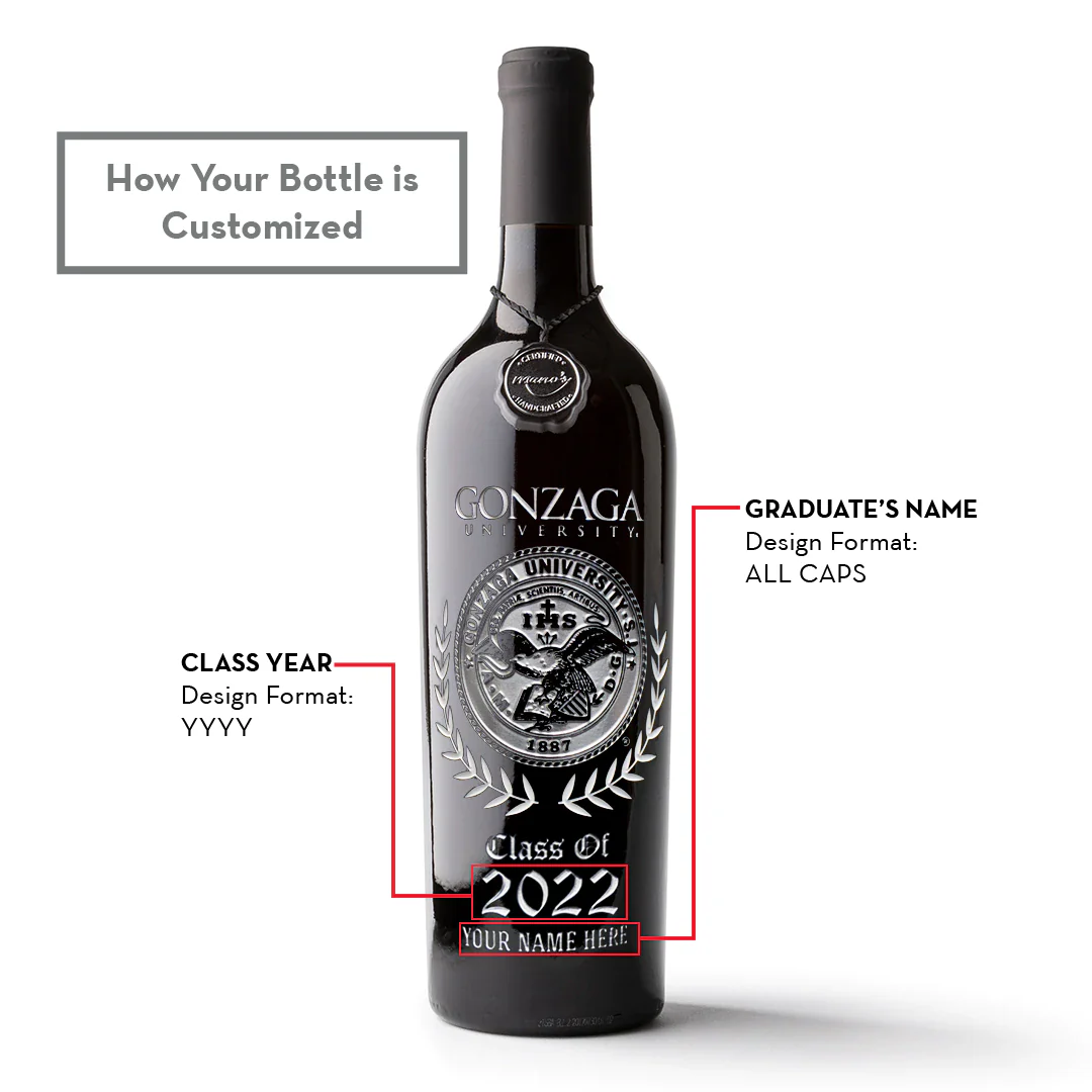 Gonzaga Custom Alumni Etched Wine - Image 2