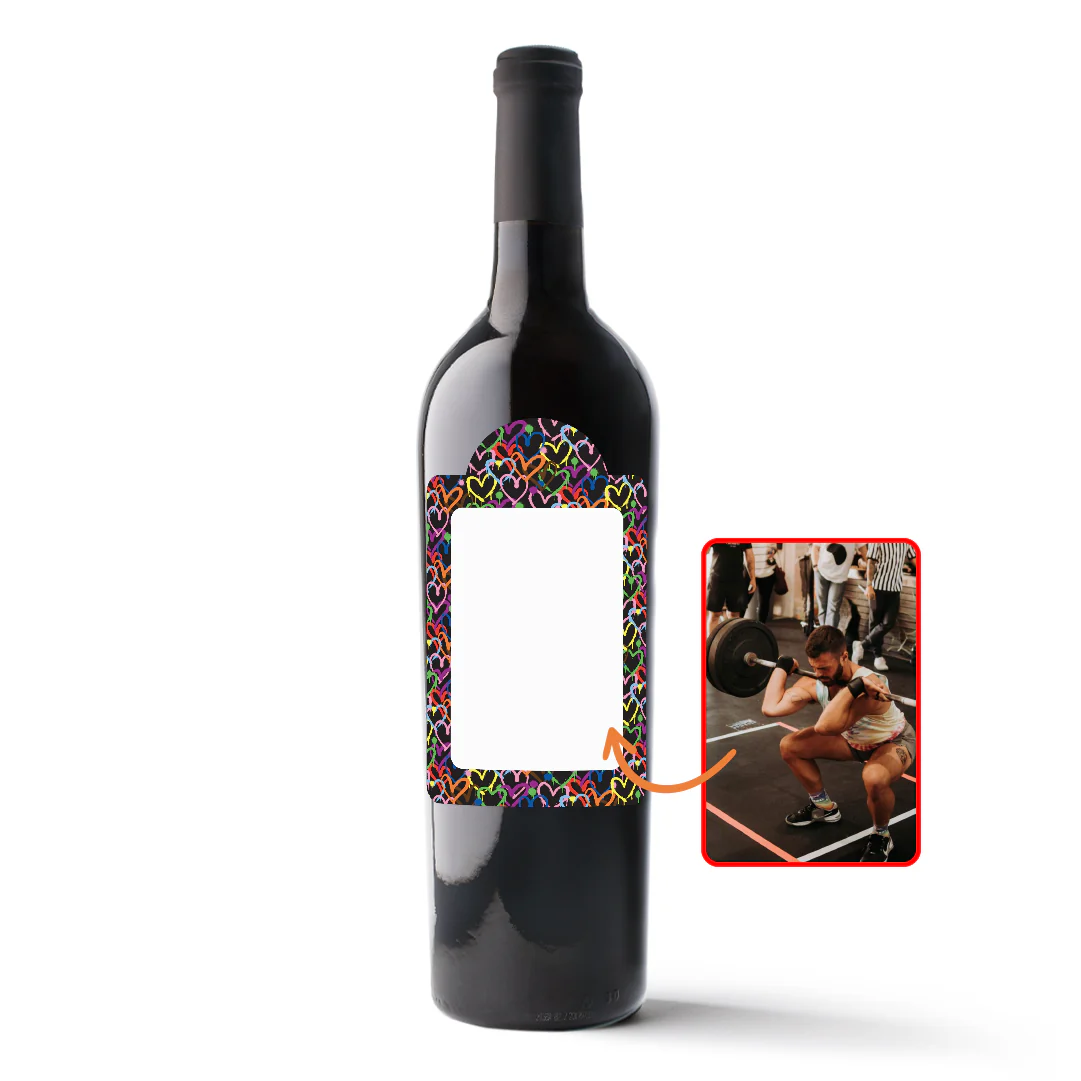 Graffiti Hearts Custom Photo Label Wine - Image 4