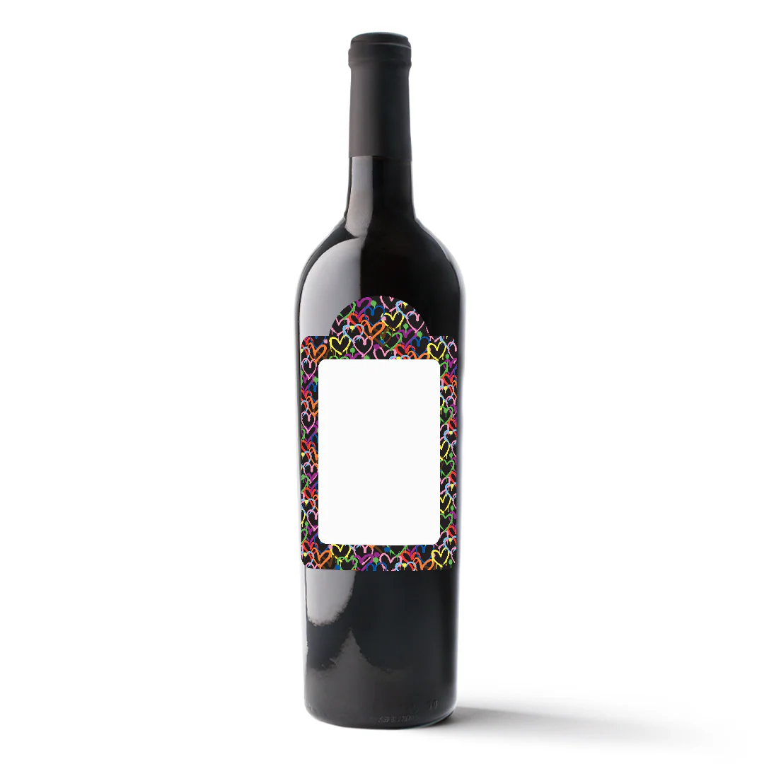 Graffiti Hearts Custom Photo Label Wine - Image 5