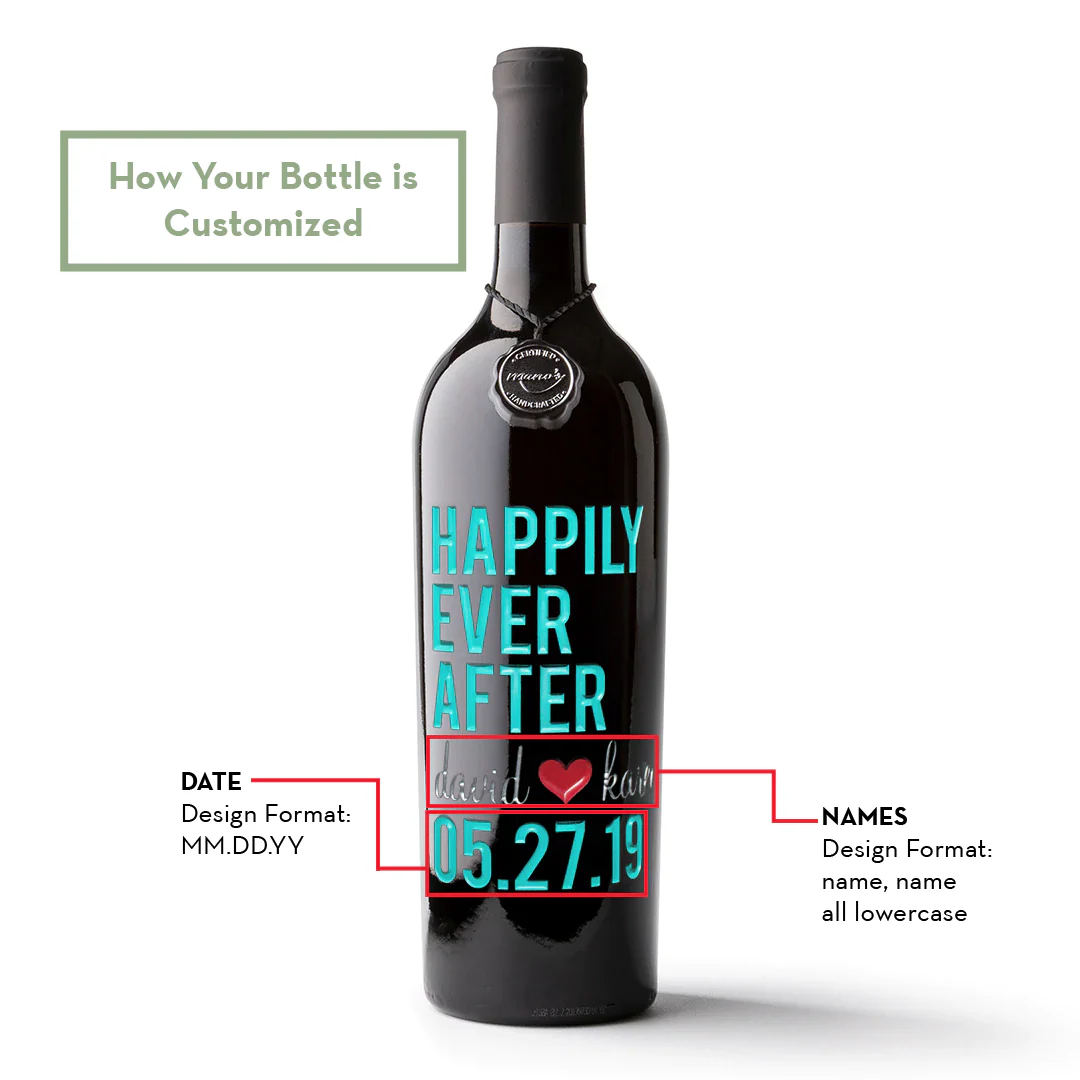 Happily Ever After Custom Etched Wine Bottle - Image 3