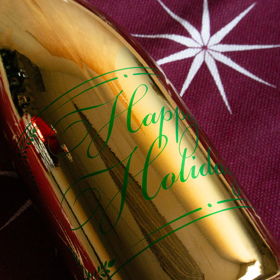 Happy Holidays Metallic Gold Bubbly - Image 2