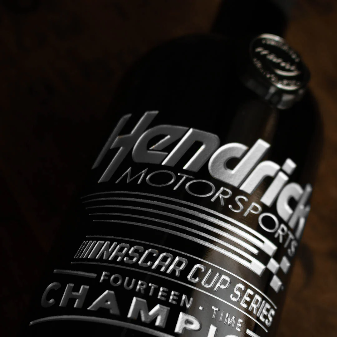 Hendrick Motorsports 14x Champions Etched Wine Bottle - Image 2