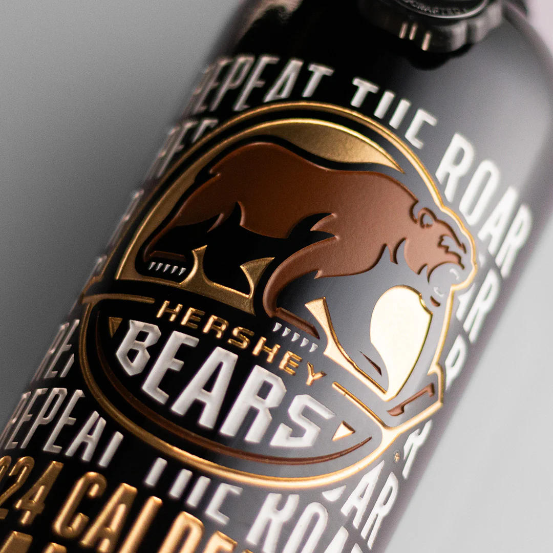 Hershey Bears 2024 Repeat the Roar Etched Wine Bottle - Image 2