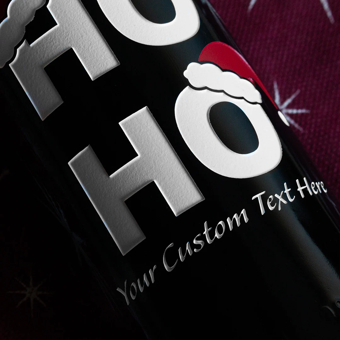 Ho Ho Ho Custom Etched Wine Bottle - Image 4