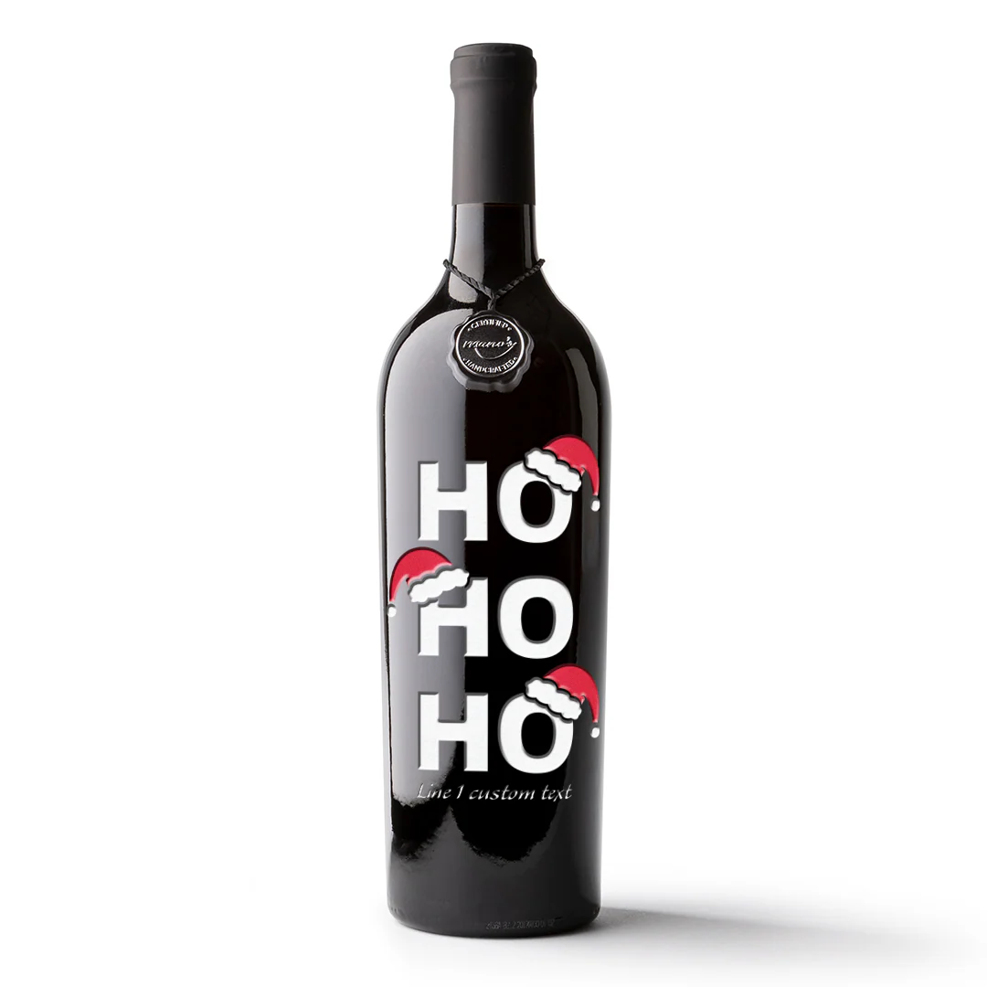 Ho Ho Ho Custom Etched Wine Bottle - Image 5