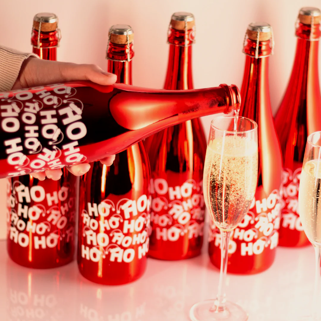 Ho Ho Ho Metallic Red Bubbly - Image 2