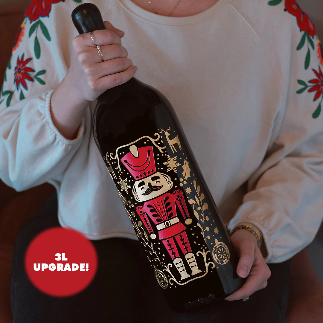 Holiday Classic Nutcracker Etched Wine Bottle - Image 4