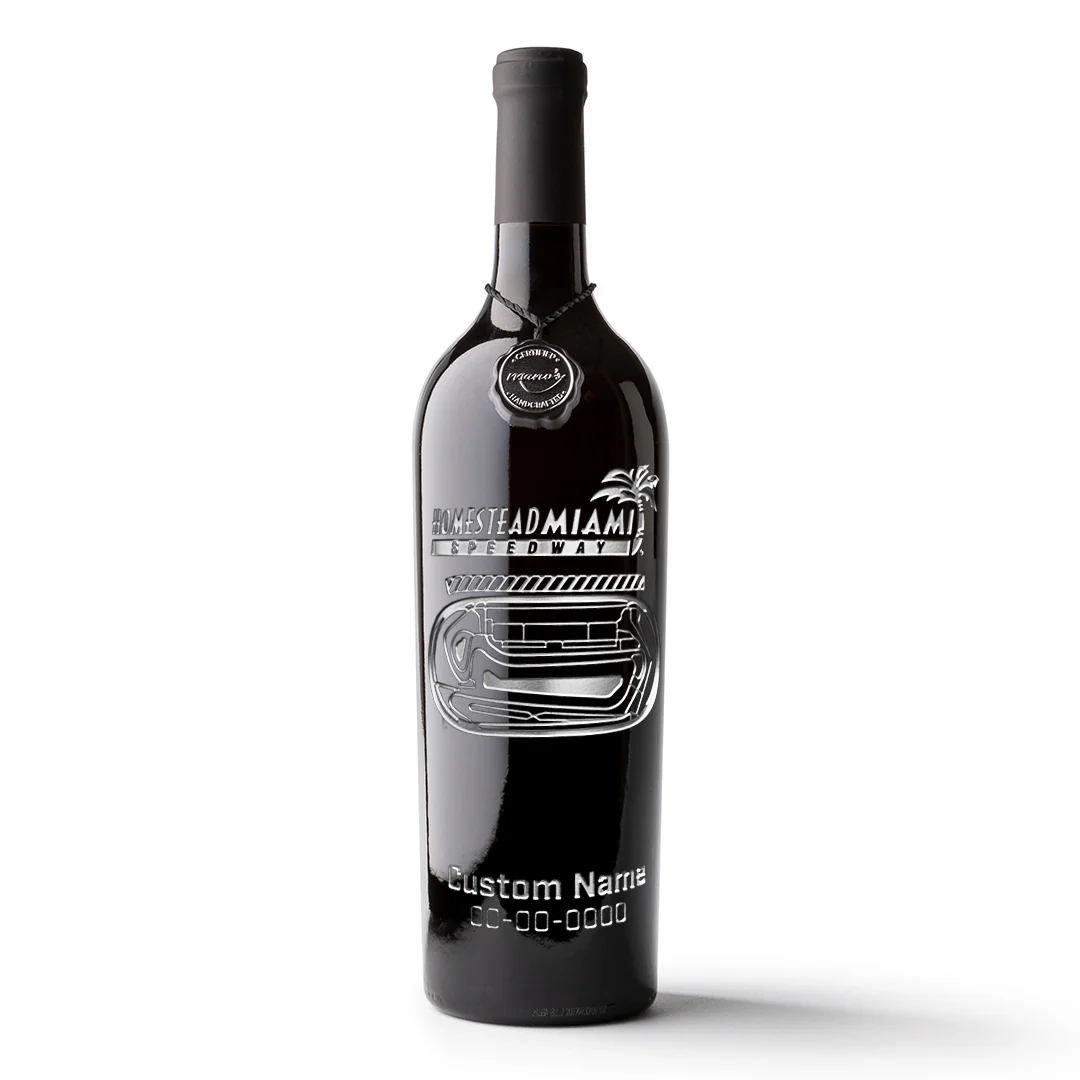 Homestead Miami Speedway Custom Name Etched Wine - Image 3