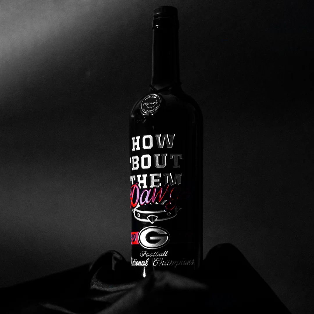 How 'Bout Them Dawgs National Champions Etched Display Bottle - Image 4