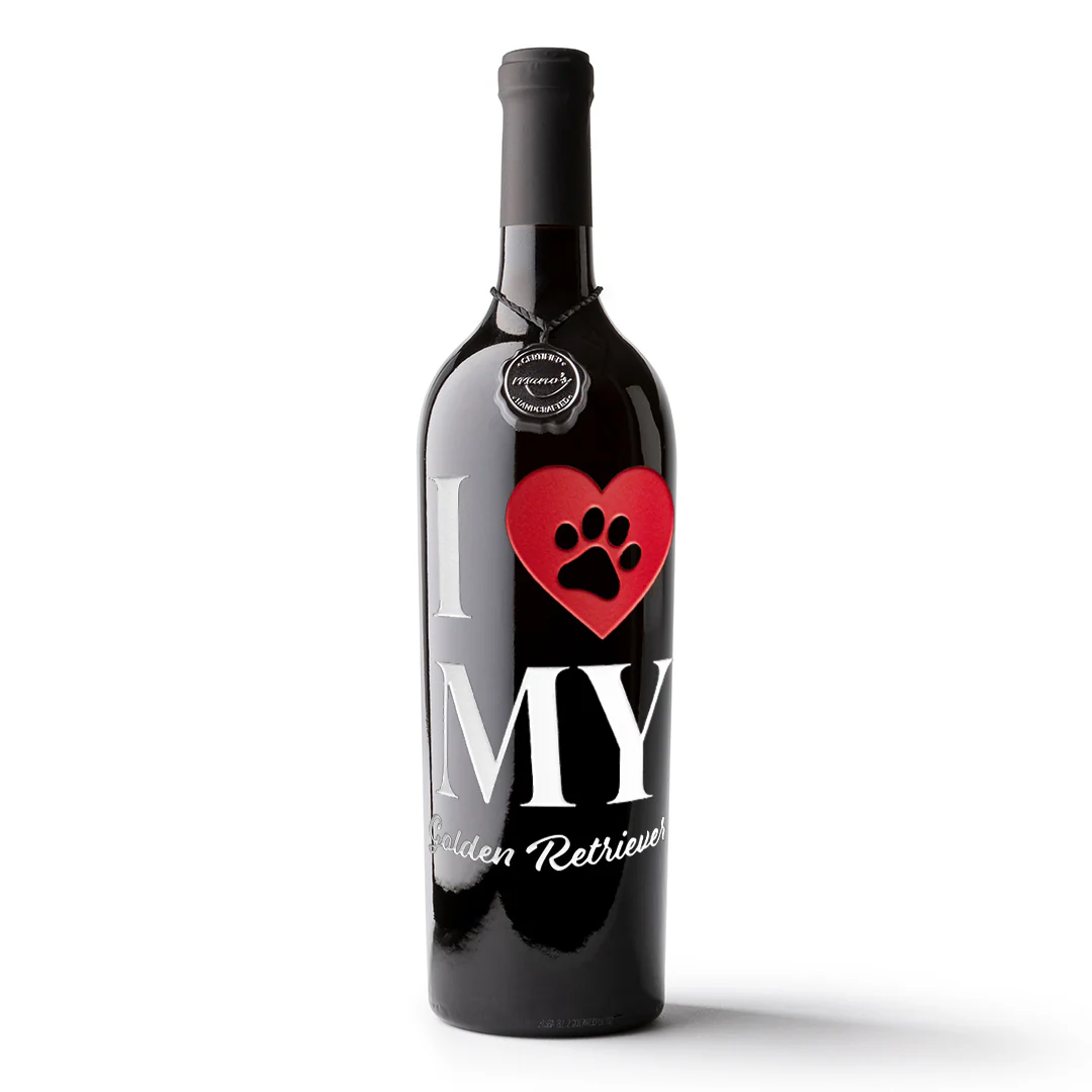 I Heart My Custom Pet Etched Wine - Image 4