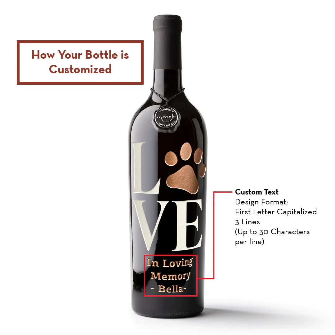 LOVE Pet Custom Etched Wine - Image 2