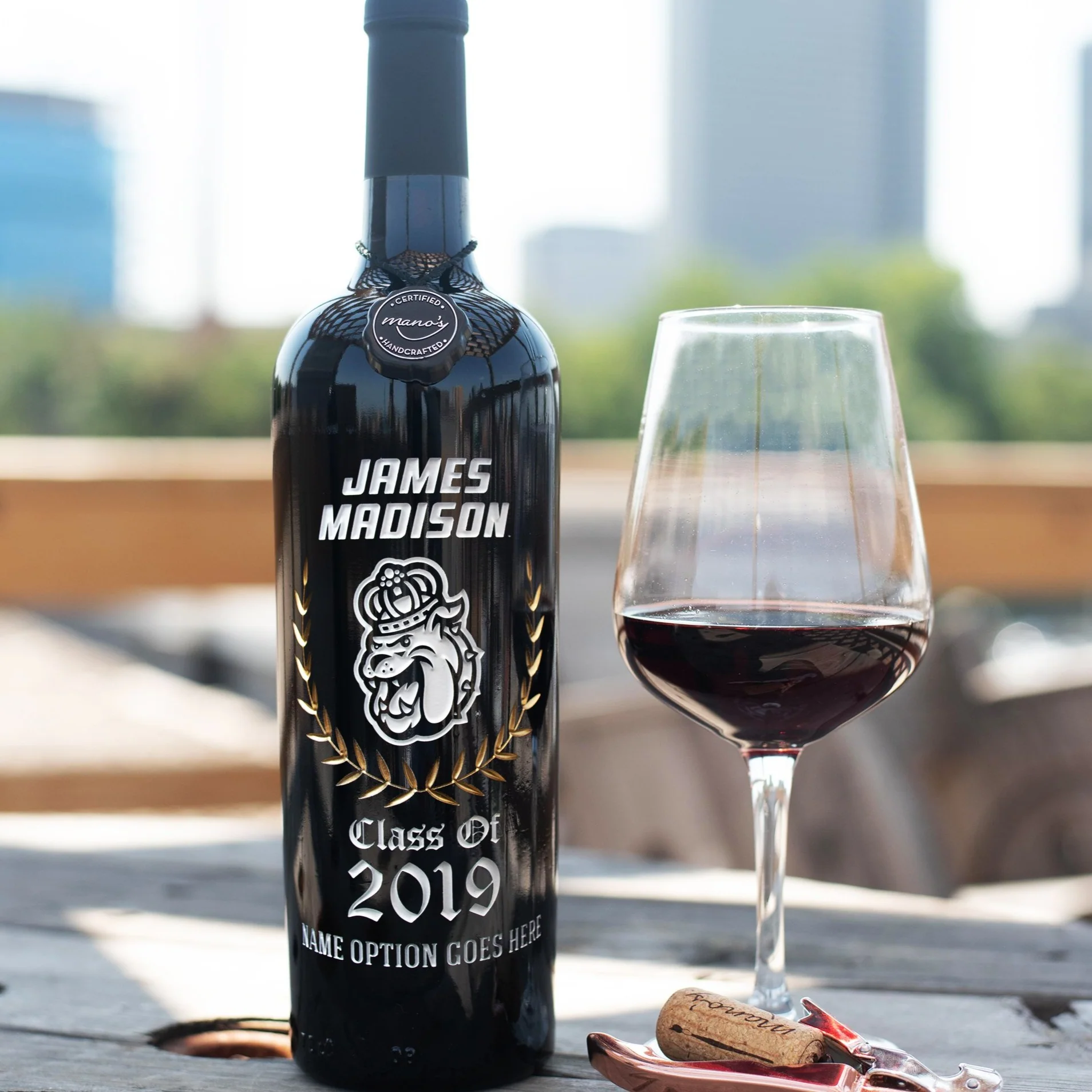 James Madison Custom Alumni Etched Wine - Image 3