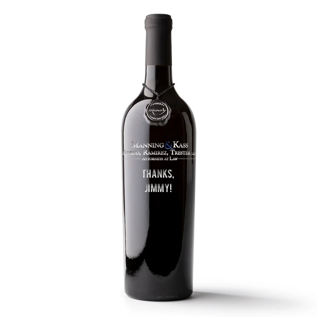 Jeffrey Lenkov Custom Etched Wine Bottle - Image 2