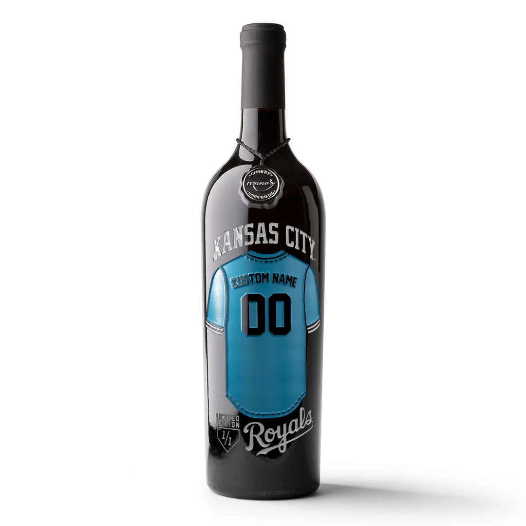 Kansas City Royals Custom Jersey Etched Wine - Image 3