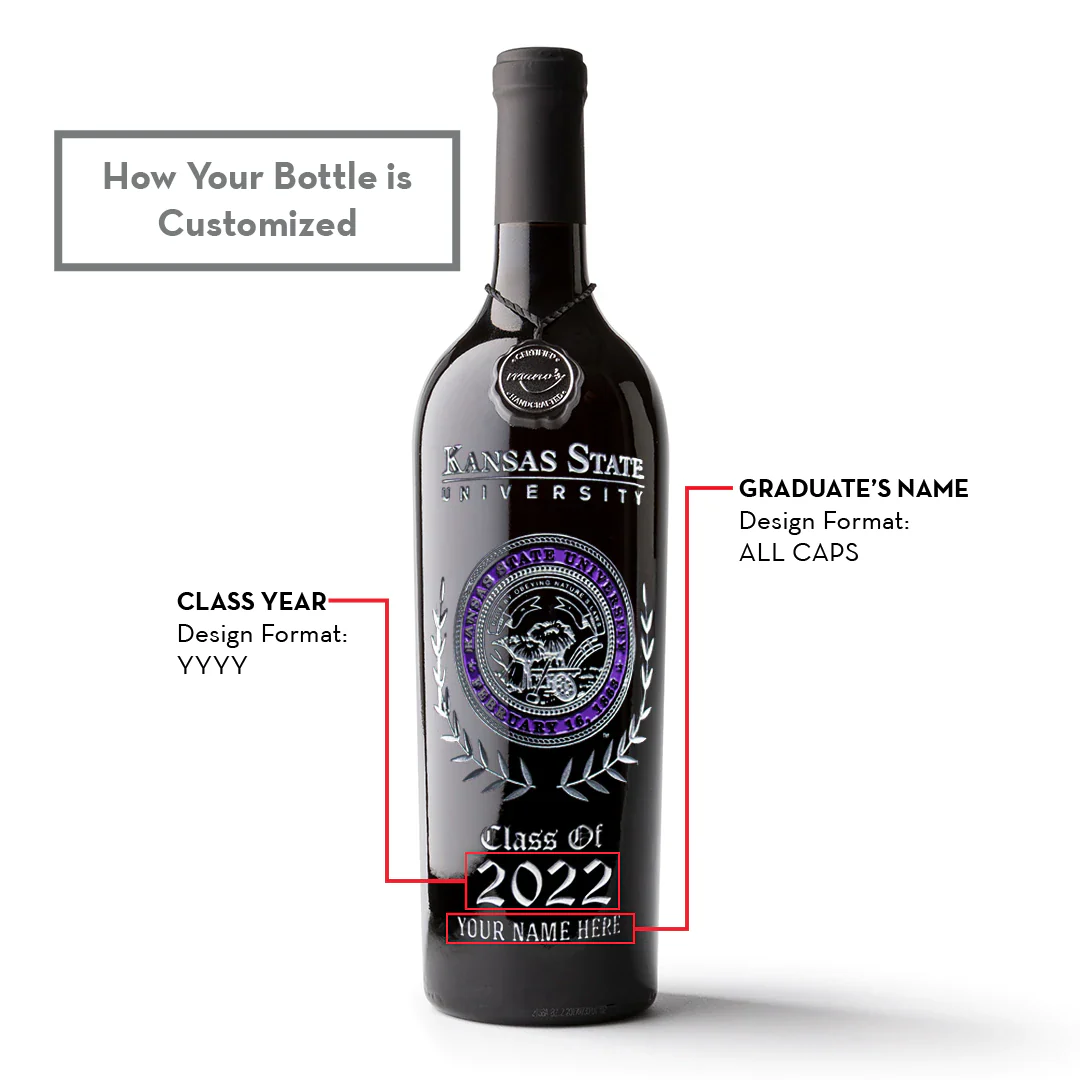 Kansas State University Custom Alumni Wine Bottle - Image 3