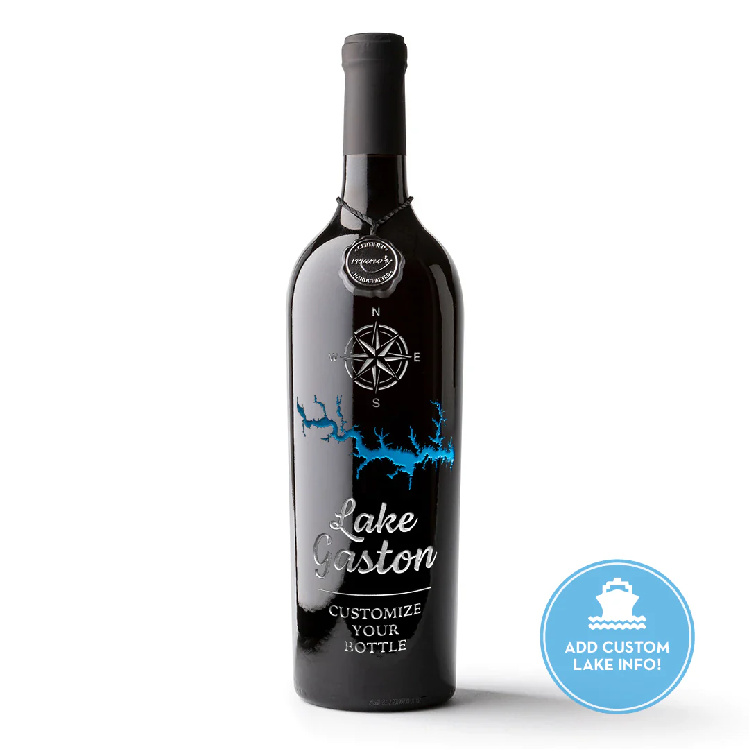 Lake Gaston Custom Etched Wine