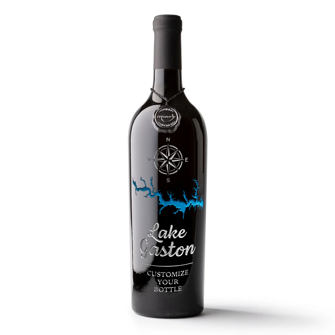 Lake Gaston Custom Etched Wine - Image 3