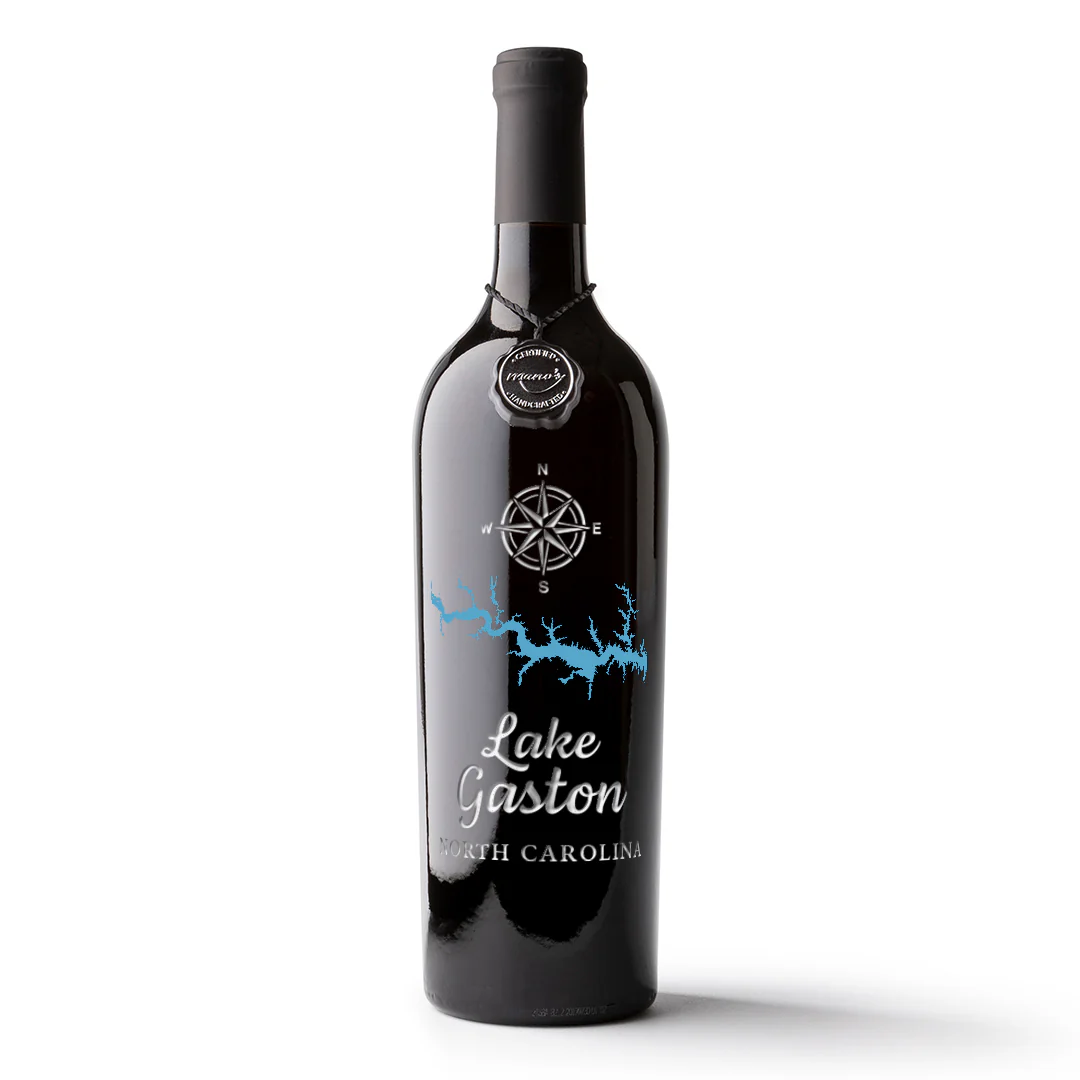 Lake Gaston Etched Wine