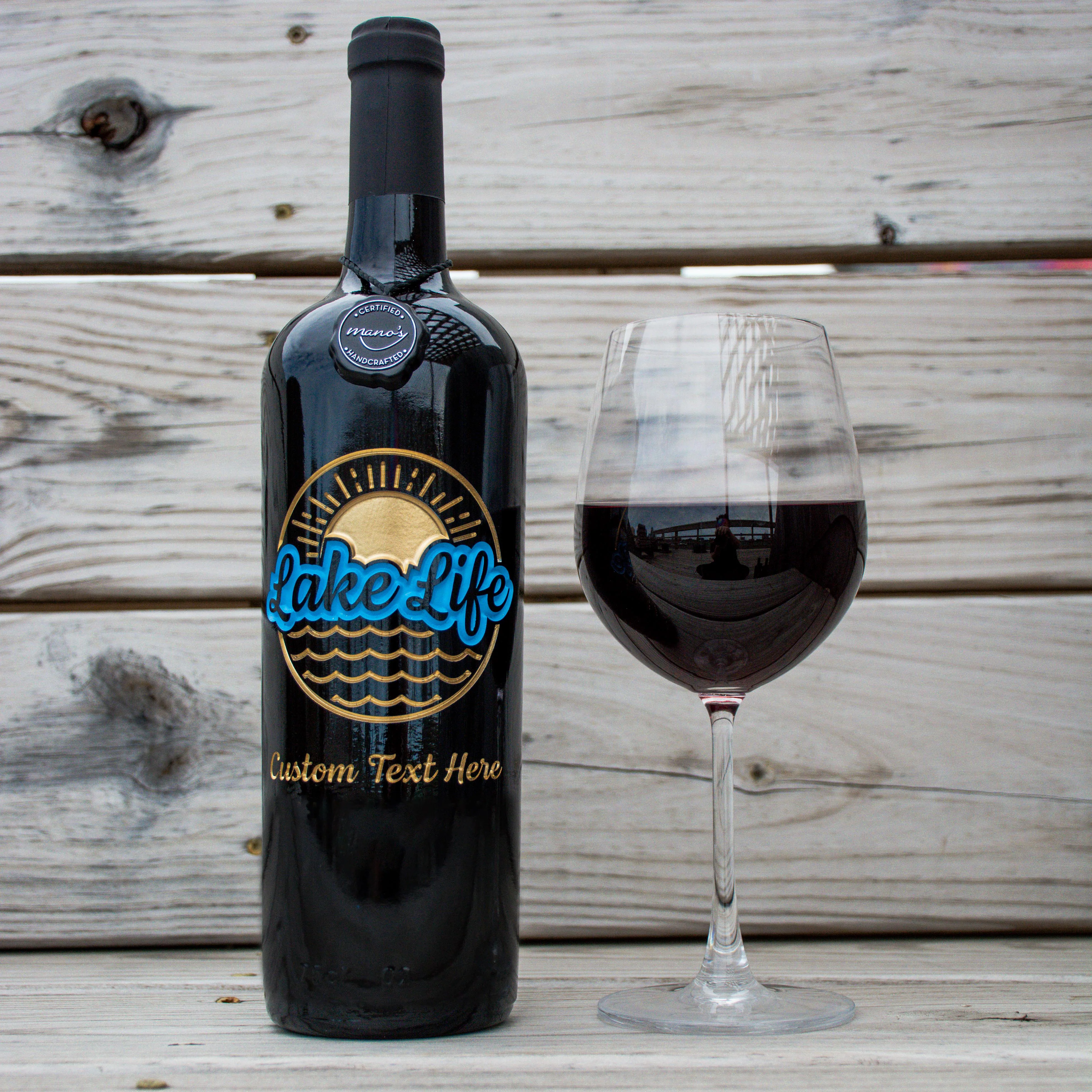 Lake Life Custom Etched Wine - Image 3