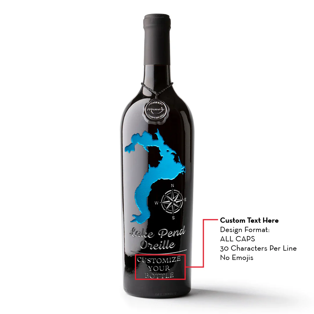 Lake Pend Oreille Custom Etched Wine - Image 2