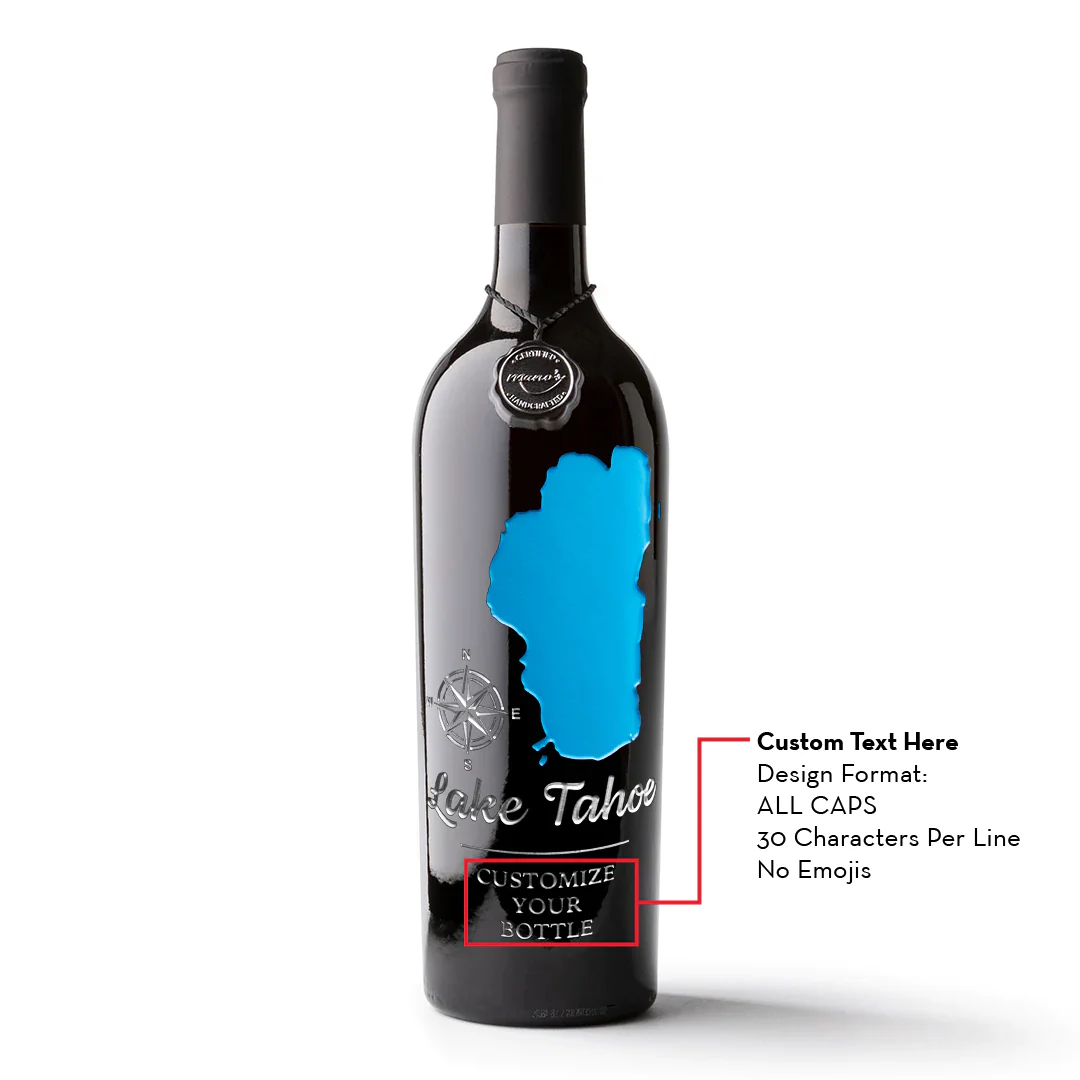 Lake Tahoe Custom Etched Wine - Image 2