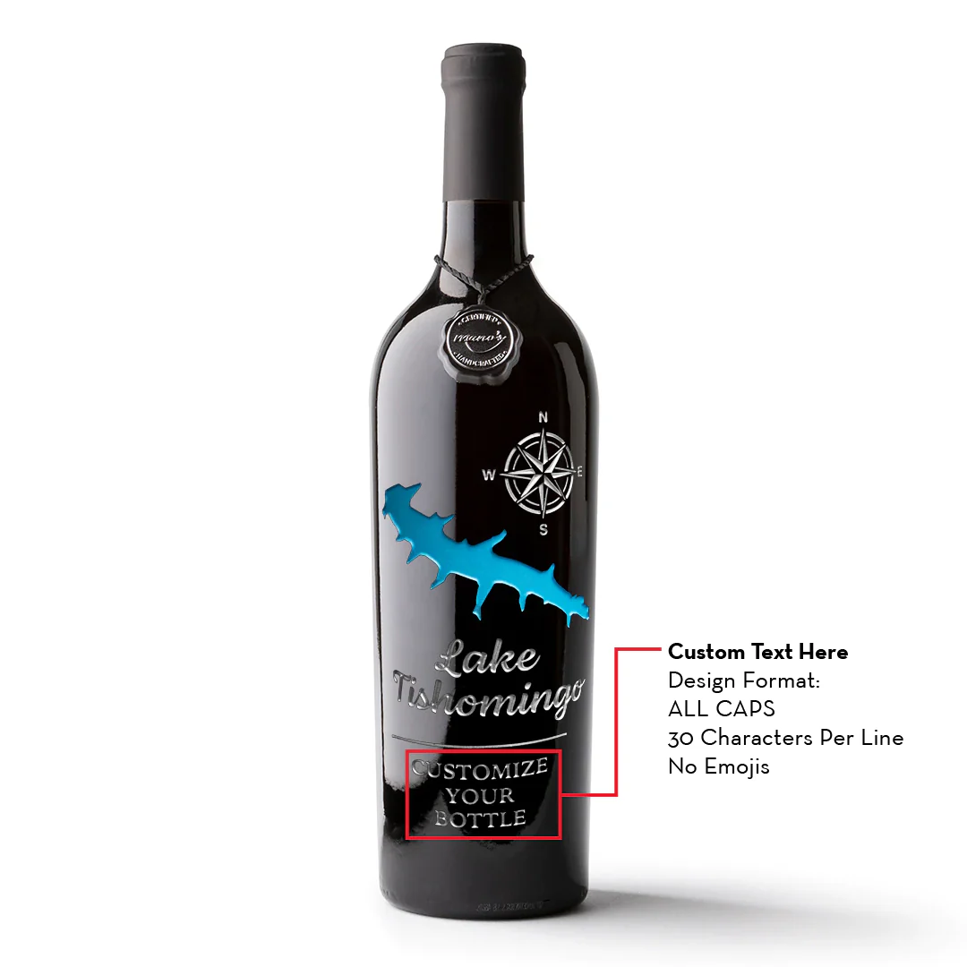 Lake Tishomingo Custom Etched Wine - Image 2