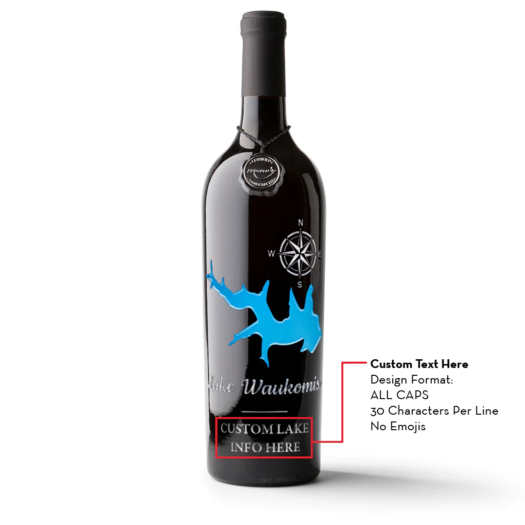 Lake Waukomis Custom Etched Wine - Image 2