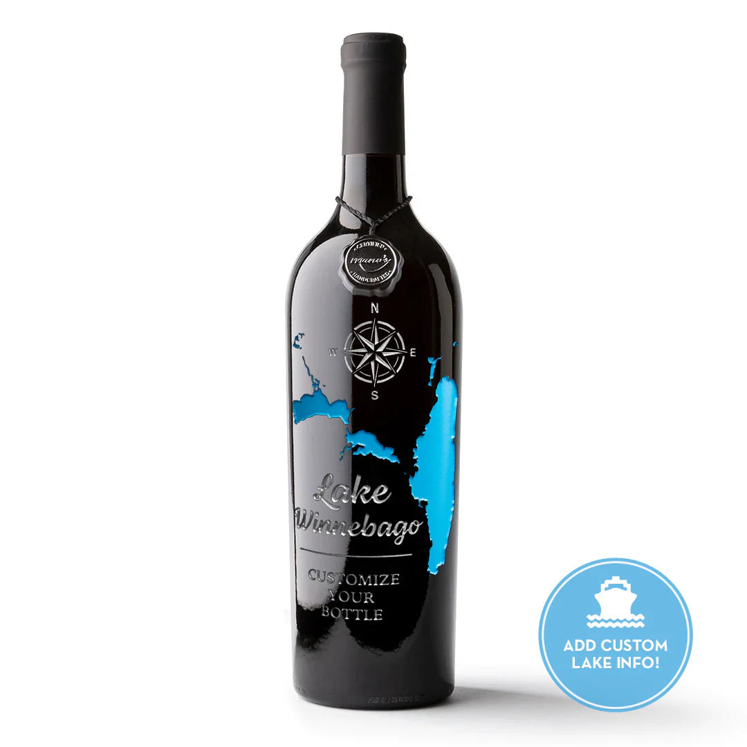 Lake Winnebago Custom Etched Wine