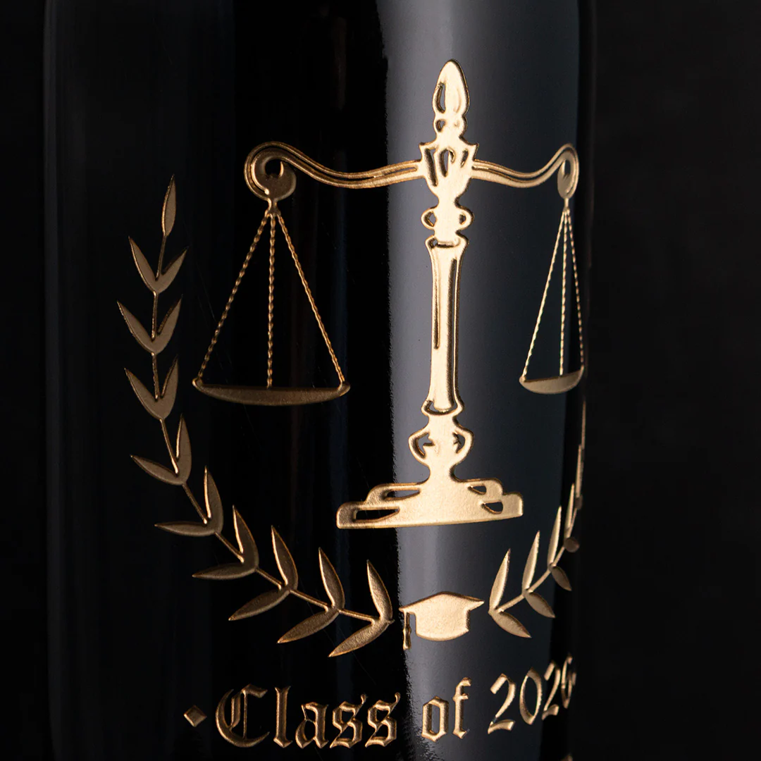 Law School Graduation Etched Wine Bottle - Image 2