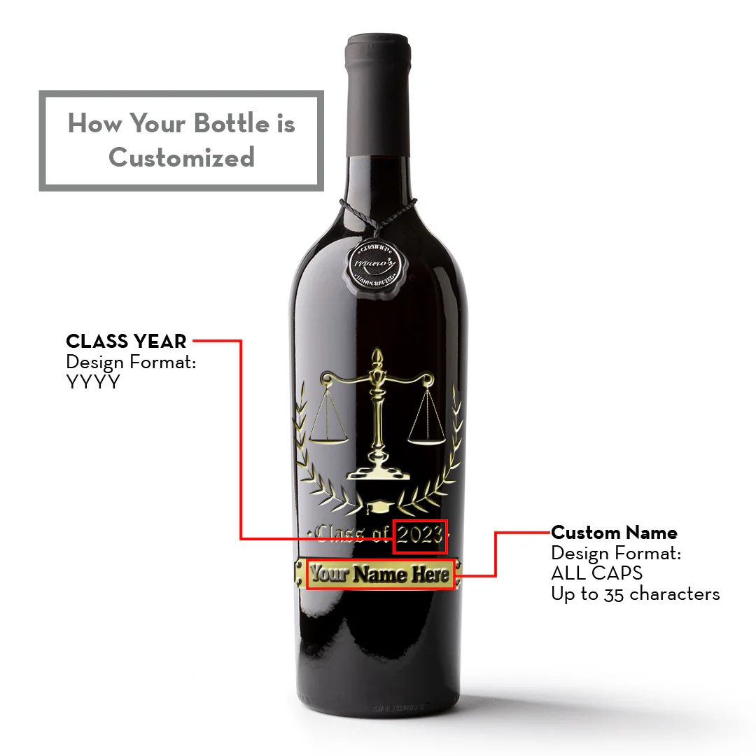 Law School Graduation Etched Wine Bottle - Image 4