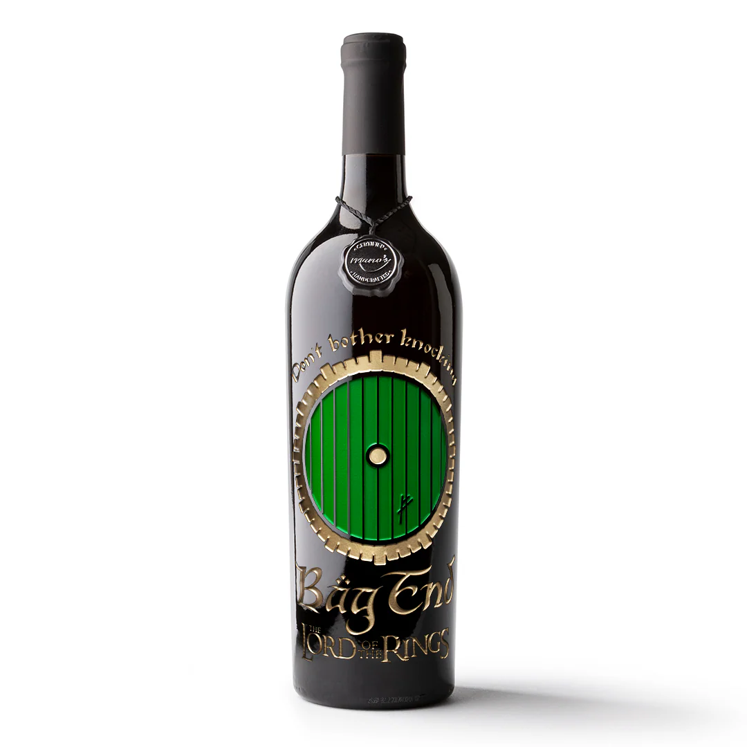 The Lord of the Rings Bag End Door Etched Wine