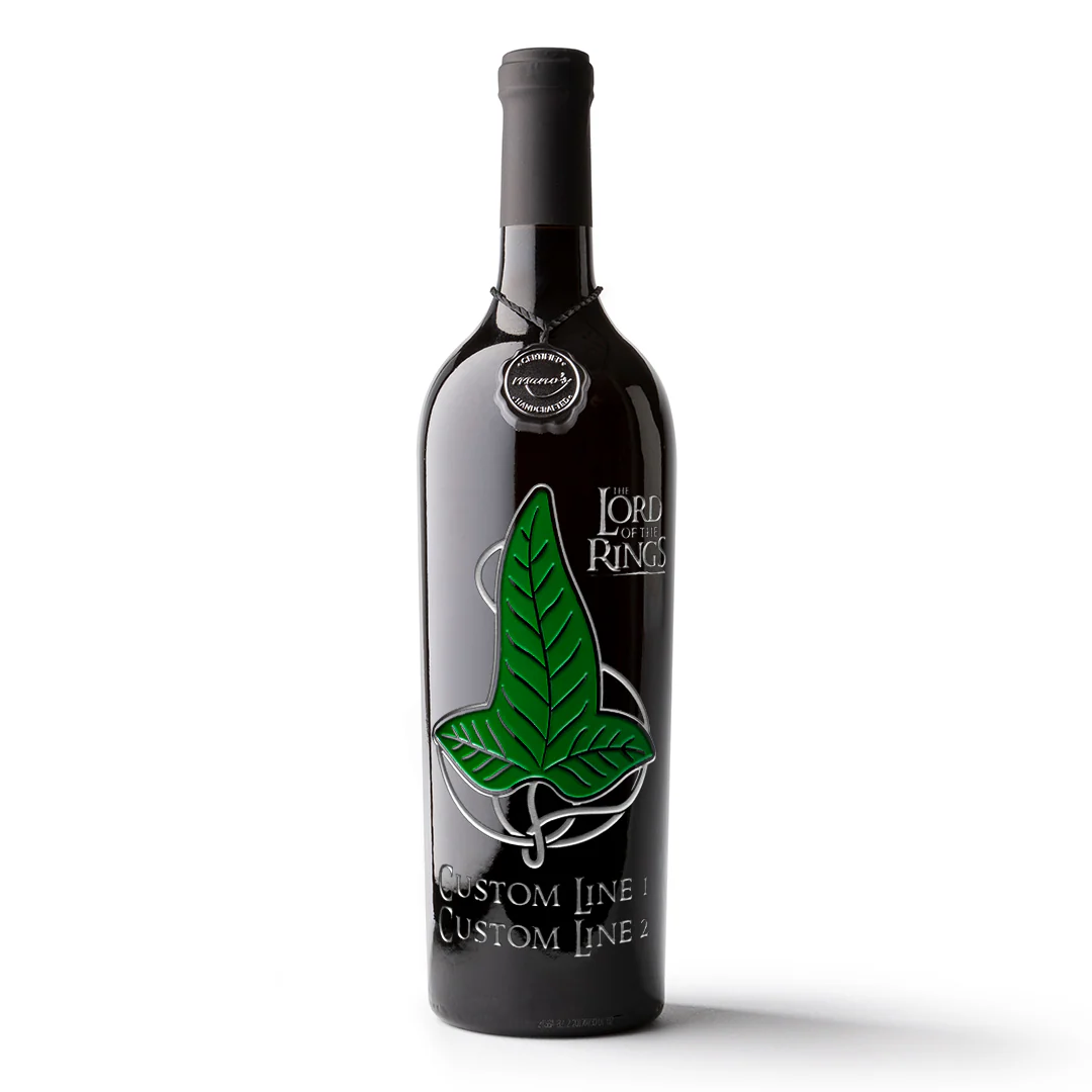 The Lord of the Rings Leaf of Lorien Custom Name Etched Wine - Image 8