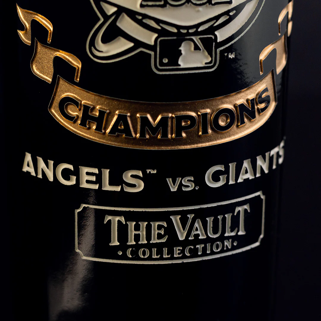 Los Angeles Angels 2002 World Series Vault Etched Wine - Image 3
