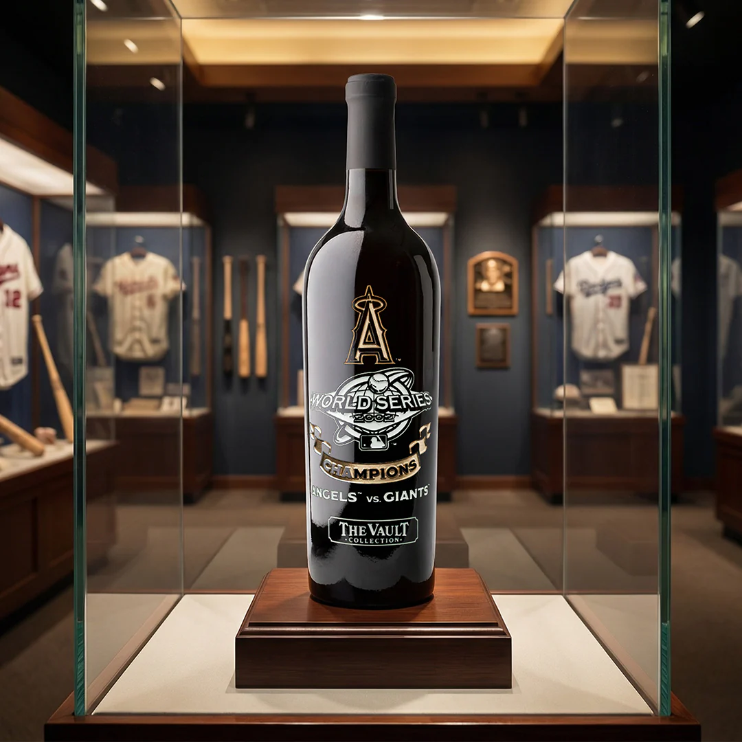 Los Angeles Angels 2002 World Series Vault Etched Wine - Image 5