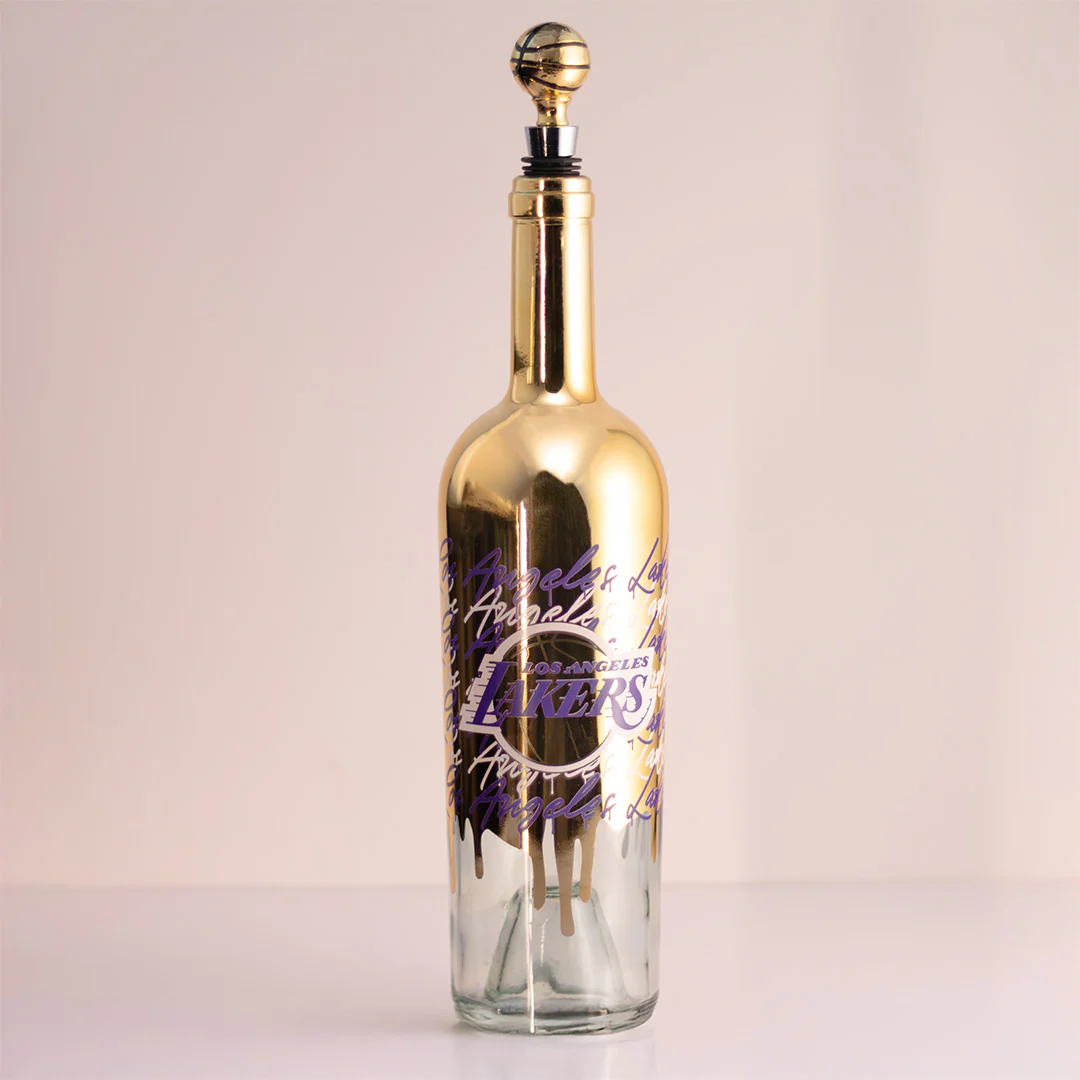 Los Angeles Lakers Gold Drip Display Bottle and Basketball Topper - Image 2