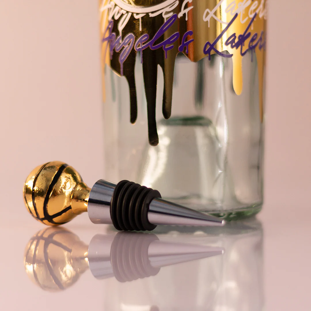 Los Angeles Lakers Gold Drip Display Bottle and Basketball Topper - Image 4