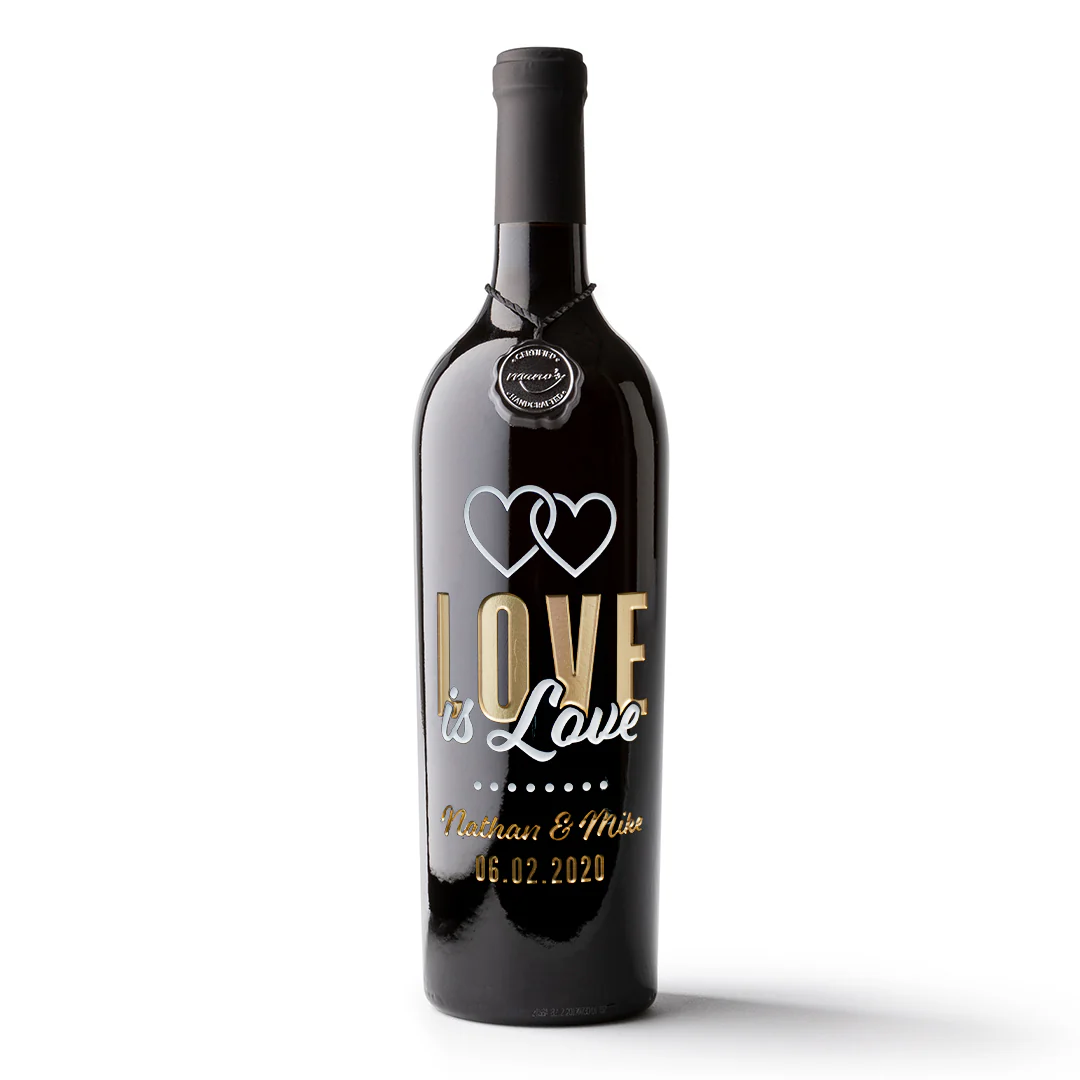 Love is Love Custom Etched Wine - Image 3