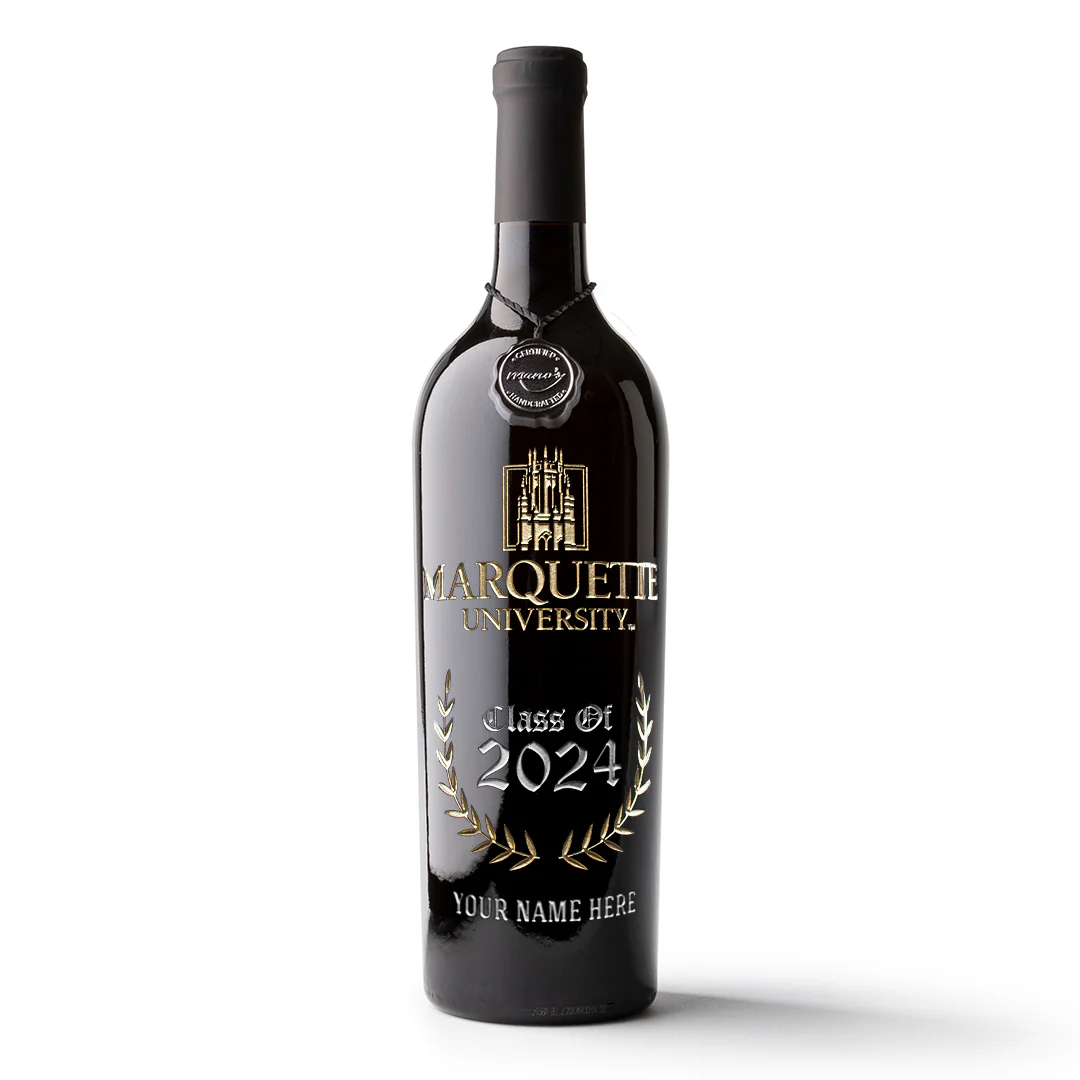 Marquette University Custom Alumni Etched Wine Bottle - Image 4