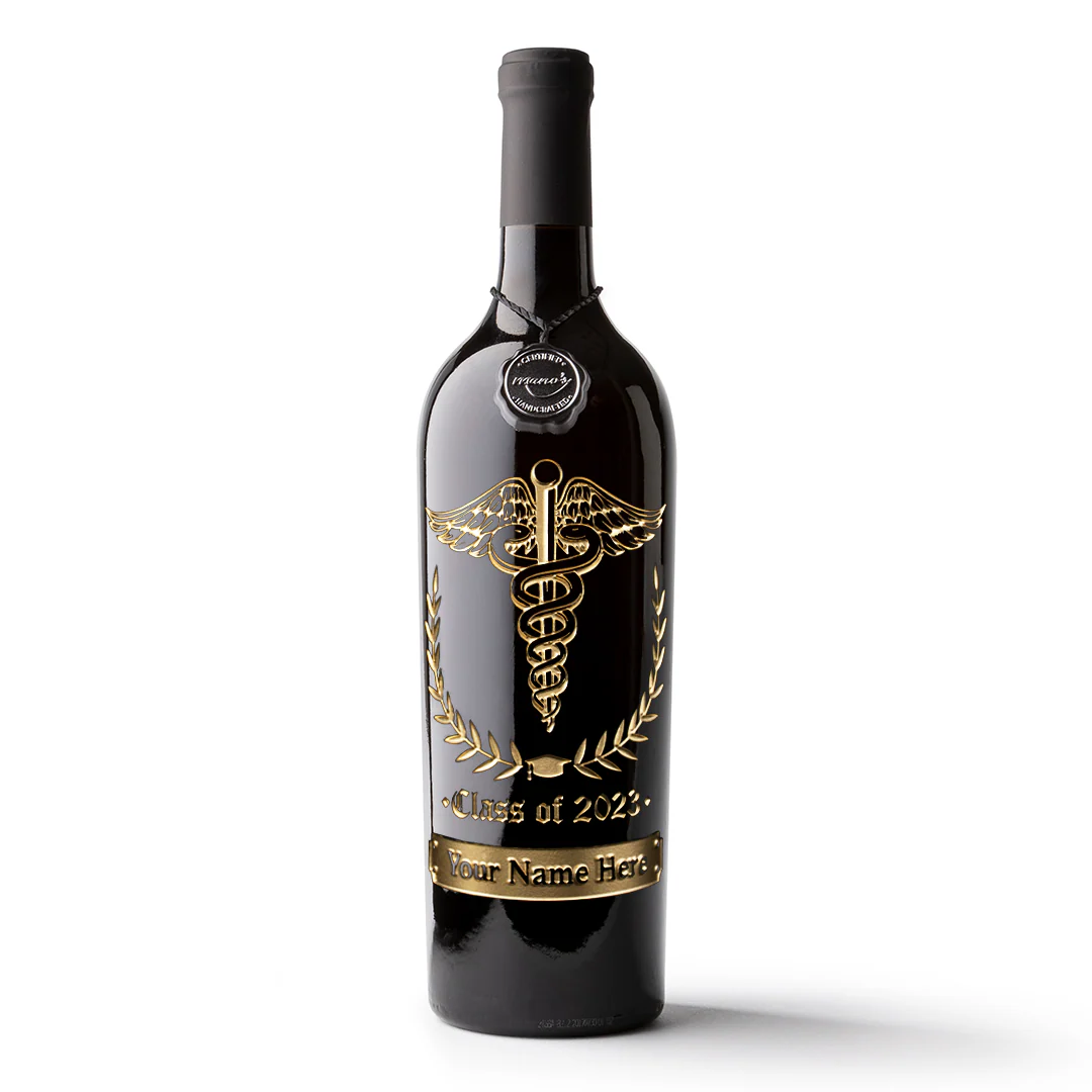 Medical School Graduation Etched Wine Bottle - Image 3